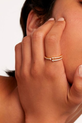 Bague Sisi Ring Essentials  Argent plaqué or jaune et zircons
