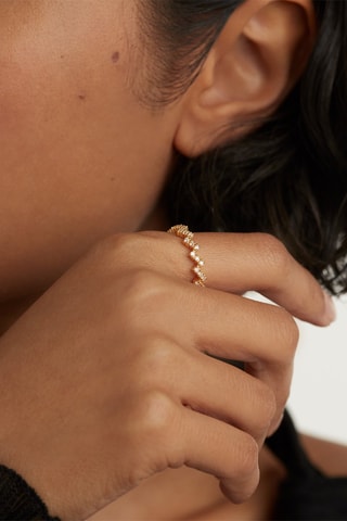 Bague The Zipper Ring Essentials  Argent plaqué or jaune et zircons