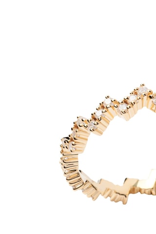 Bague The Zipper Ring Essentials  Argent plaqué or jaune et zircons