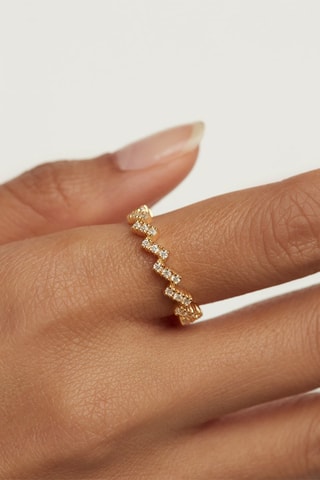 Bague The Zipper Ring Essentials  Argent plaqué or jaune et zircons