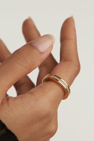 Bague Infinity Ring Essentials  Argent plaqué or jaune et zircons