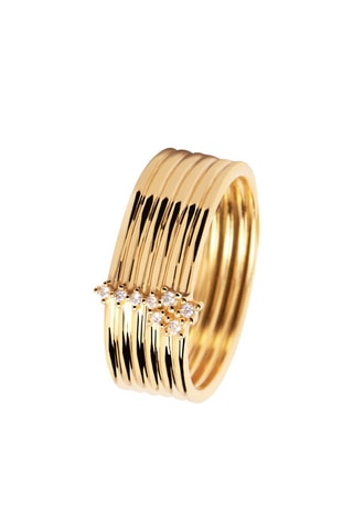 Bague Super Nova Ring Superfuture -  Argent plaqué or jaune et zircons