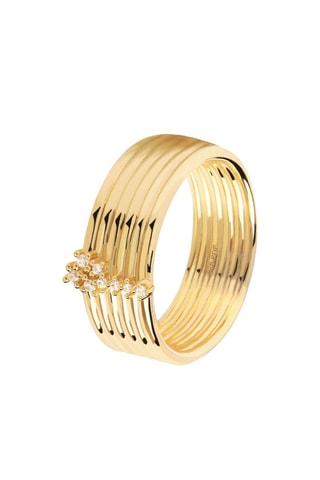 Bague Super Nova Ring Superfuture -  Argent plaqué or jaune et zircons