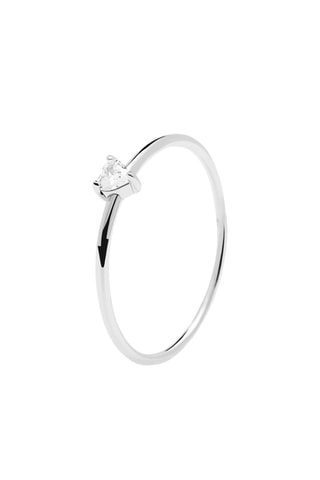Bague White Heart Ring Silver Essentials -  Argent et zircon