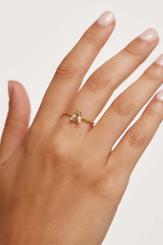 Bague Buzz Ring Zaza  Argent plaqué or jaune et zircons