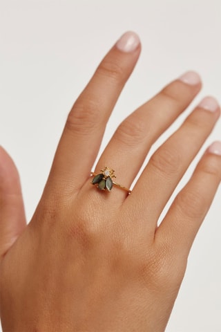 Bague Zaza Ring Zaza  Argent plaqué or jaune et zircons