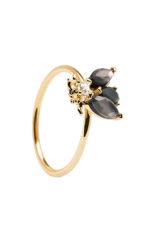 Bague Zaza Ring Zaza  Argent plaqué or jaune et zircons