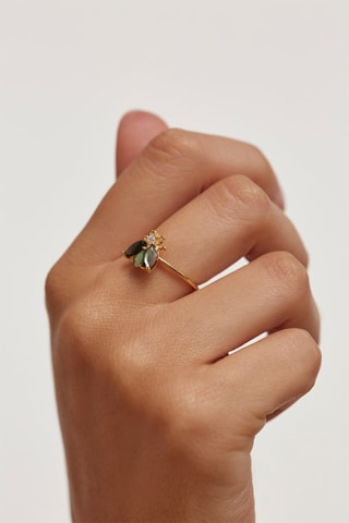 Bague Zaza Ring Zaza  Argent plaqué or jaune et zircons
