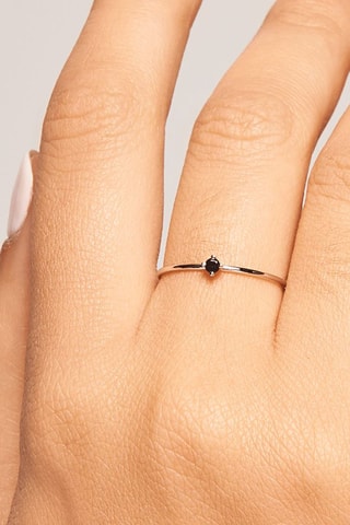 Bague Black Solitary Silver Ring Essentials  Argent et zircon