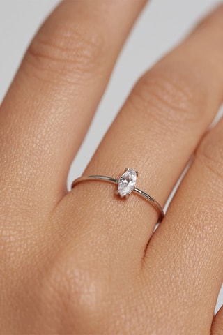 Bague White India Silver Ring Essentials  - Argent et zircon