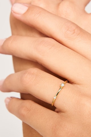Bague Kita Ring L'essentiel 
Argent plaqué or jaune et zircons
