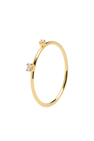 Bague Kita Ring L'essentiel 
Argent plaqué or jaune et zircons