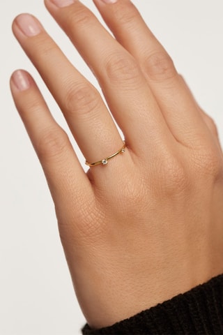 Bague Kita Ring L'essentiel 
Argent plaqué or jaune et zircons