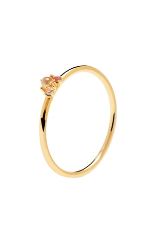 Bague Rosé Blush - Argent plaqué or jaune et labradorite