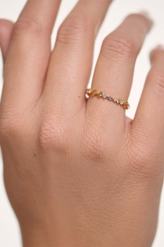 Bague Papillon - Argent plaqué or jaune, labradorite, aigue-marine et péridot