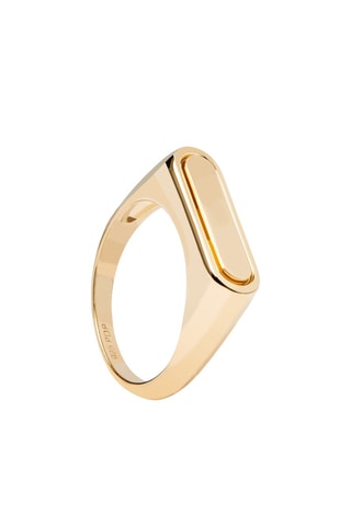 Bague Ribbon Stamp - Argent plaqué or jaune