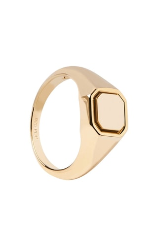 Bague Octet Stamp - Argent plaqué or jaune