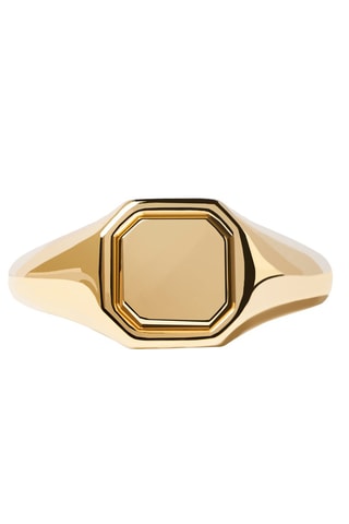 Bague Octet Stamp - Argent plaqué or jaune