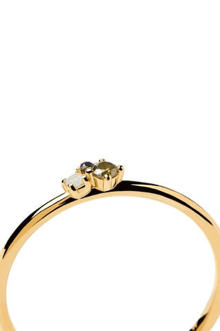 Bague Lime Blush - Argent plaqué or jaune, labradorite et péridot