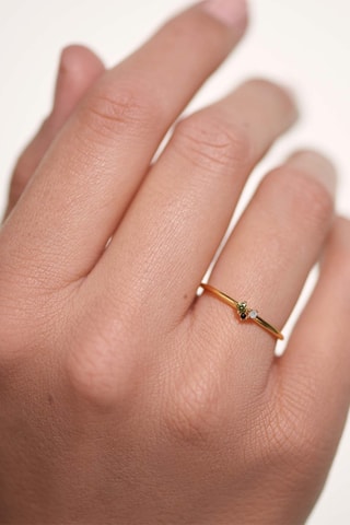 Bague Lime Blush - Argent plaqué or jaune, labradorite et péridot