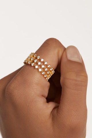Bague Dumbo Ring Essentials  Argent plaqué or jaune et zircons
