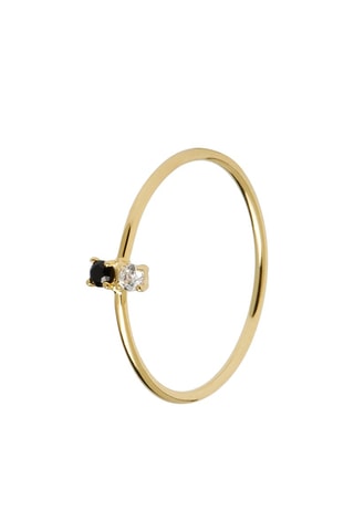 Bague Carbon - Argent plaqué or jaune