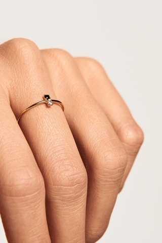 Bague Carbon - Argent plaqué or jaune