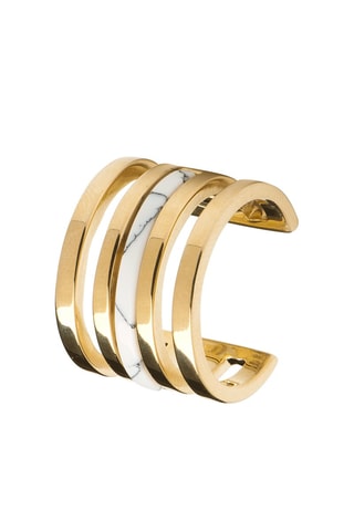 Bague Valley - Argent plaqué or jaune et howlite