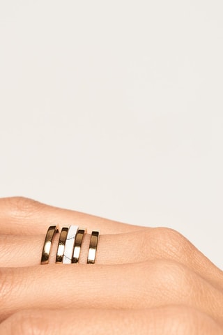 Bague Valley - Argent plaqué or jaune et howlite
