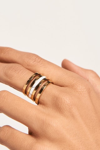 Bague Valley - Argent plaqué or jaune et howlite