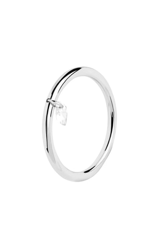Bague Solitary - Argent et zircon cubique