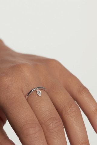 Bague Solitary - Argent et zircon cubique