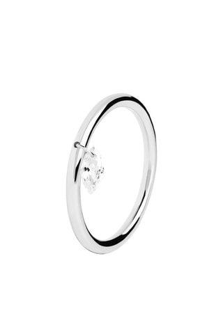 Bague Solitary - Argent et zircon cubique