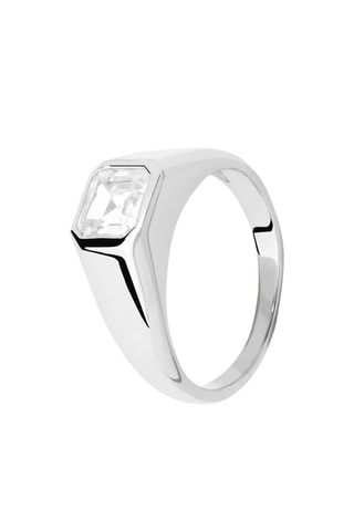 Bague Square - Argent et zircon cubique