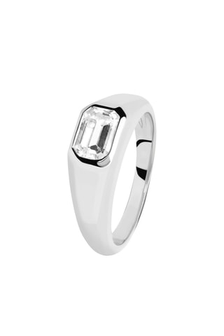 Bague Octagon - Argent et zircon cubique
