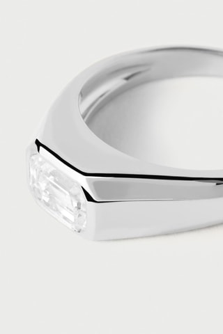 Bague Octagon - Argent et zircon cubique