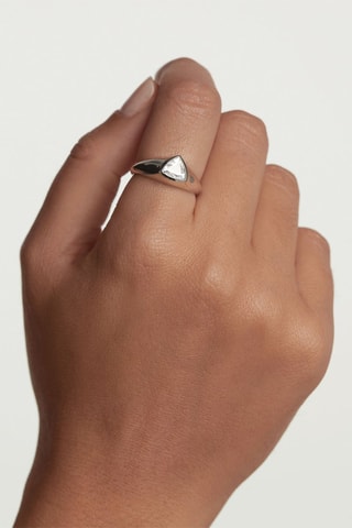 Bague Triangle - Argent et zircon cubique