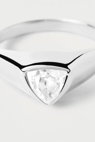 Bague Triangle - Argent et zircon cubique