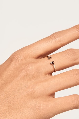 Bague Double - Argent plaqué or rose