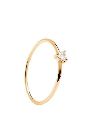 Bague Heart - Argent plaqué or jaune et zircon