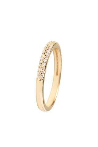 Bague Tiara - Argent plaqué or jaune et zircons