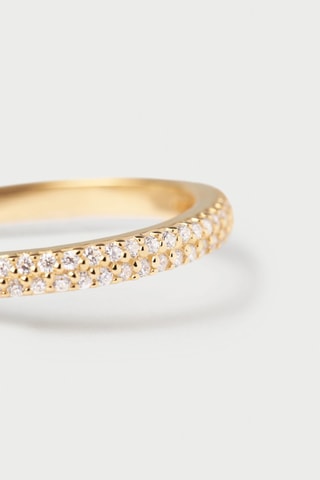 Bague Tiara - Argent plaqué or jaune et zircons