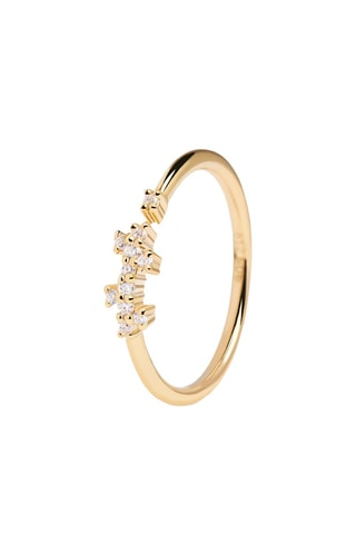 Bague Prince - Argent plaqué or jaune et zircons
