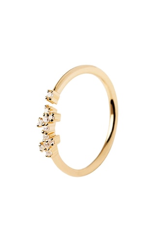Bague Prince - Argent plaqué or jaune et zircons
