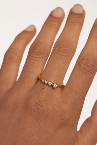 Bague Spark - Argent plaqué or jaune et zircons