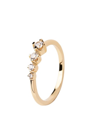 Bague Spark - Argent plaqué or jaune et zircons