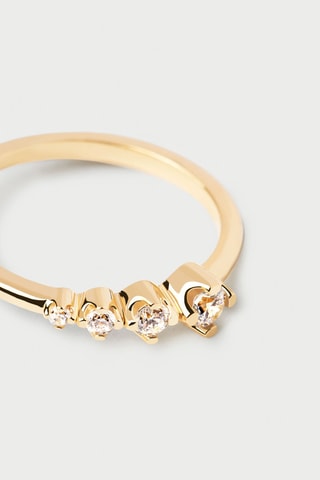 Bague Spark - Argent plaqué or jaune et zircons