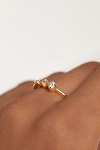 Bague Spark - Argent plaqué or jaune et zircons