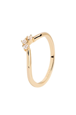 Bague Mini Crown - Argent plaqué or jaune et zircons