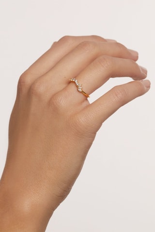 Bague Dance - Argent plaqué or jaune et zircons